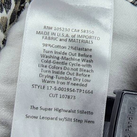 Current Elliott The Super High Waist Stiletto Snow Leopard Slit Step Hem Jeans - Picture 8 of 11